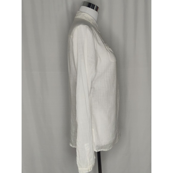 Club Monaco sheer cotton long sleeve popover tunic blouse minimalist S - Picture 4 of 10